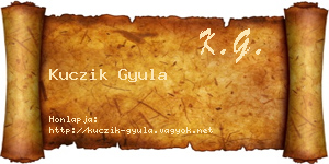 Kuczik Gyula névjegykártya
