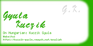 gyula kuczik business card